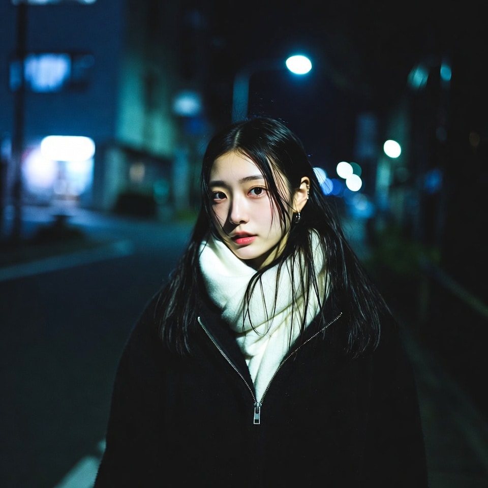 夜の街灯の下で、君 | の人気AIイラスト・グラビア