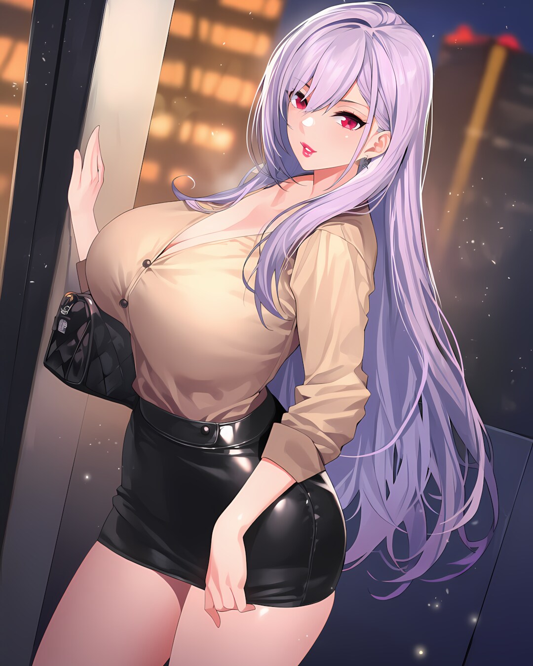 お疲れ様🍷夜の駅で見つめるミレナ✨