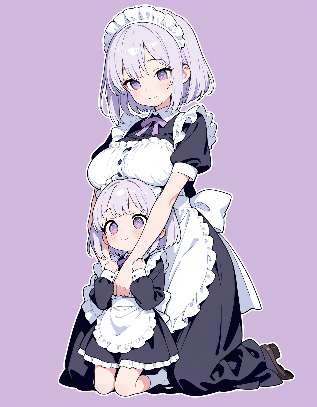 身長差メイドさん