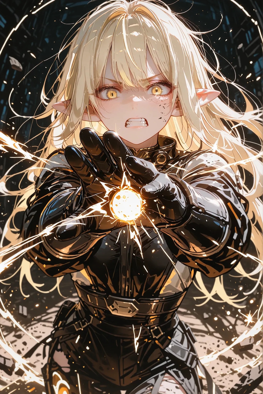 敵だ撃たれた潰すエルフ