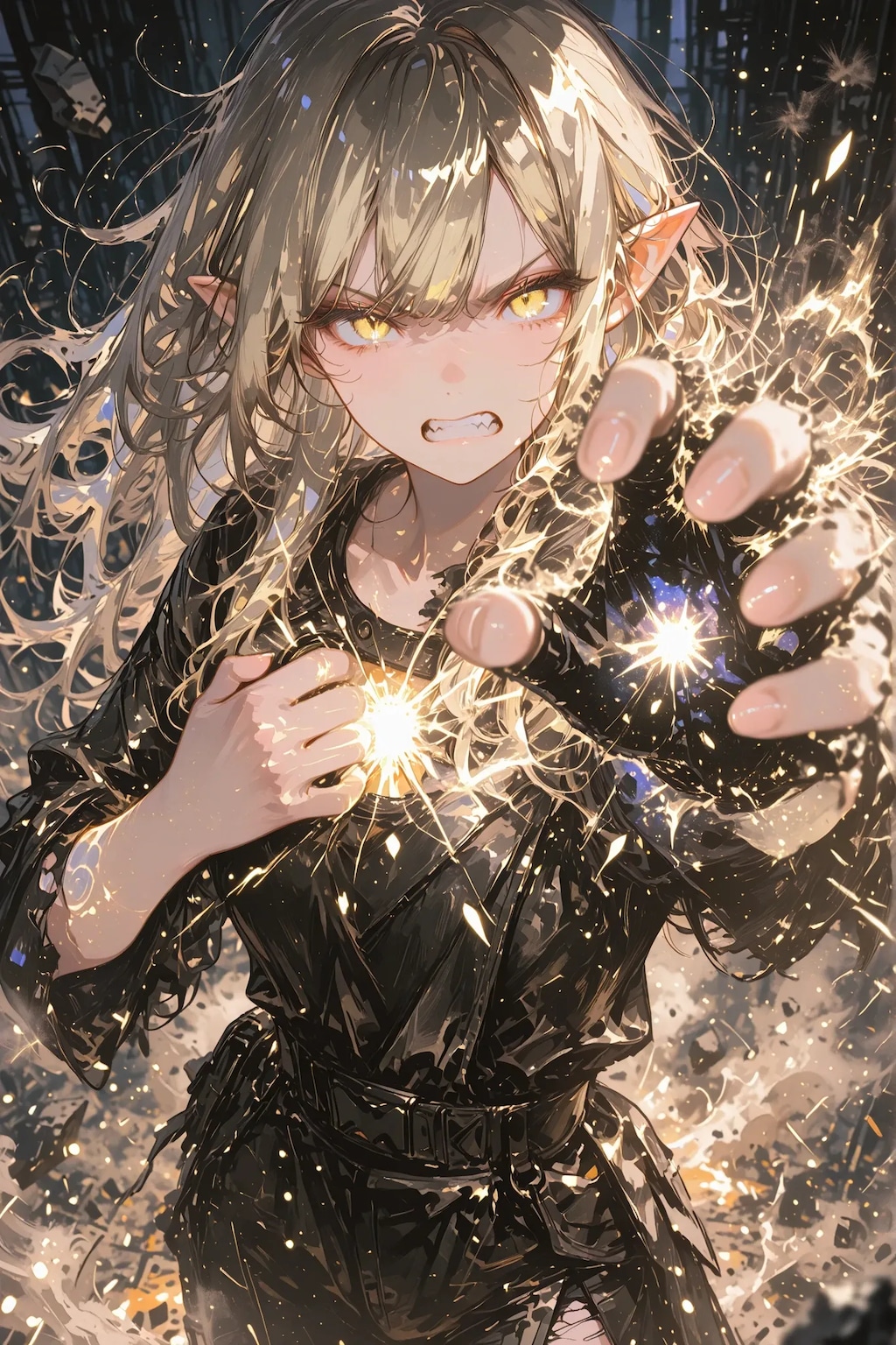 敵だ撃たれた潰すエルフ
