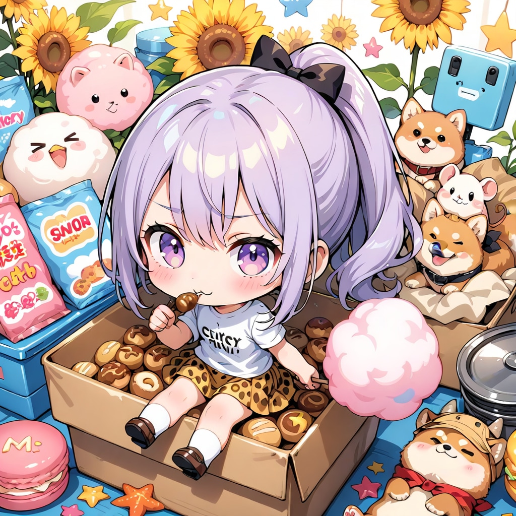 紫髪ちゃんと柴犬