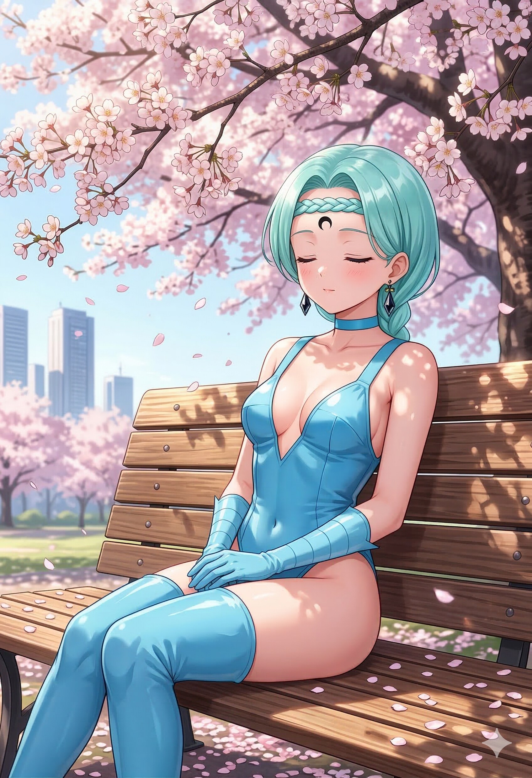 桜の木の下で眠るベルチェ