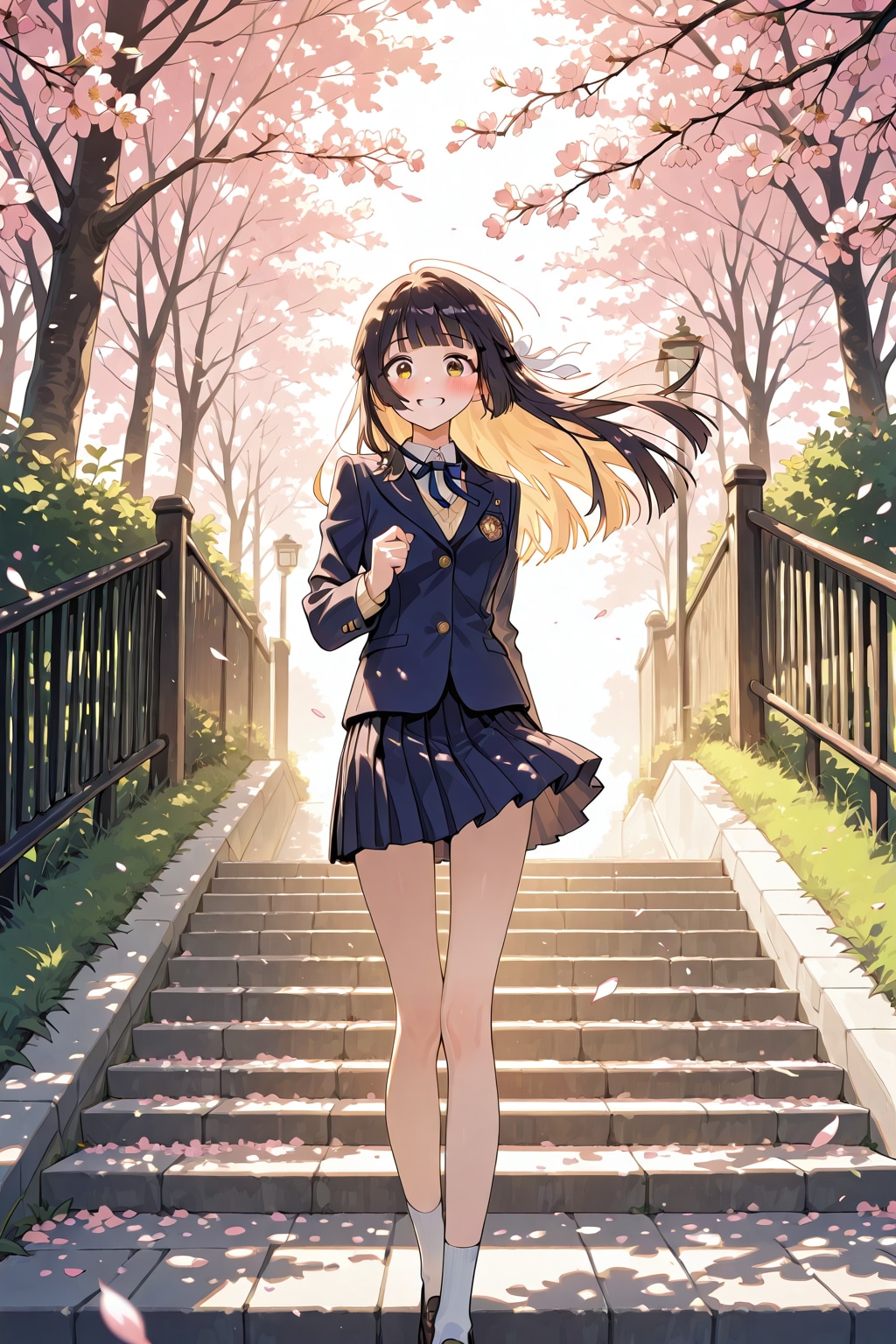 入学式の朝に学校へ行く