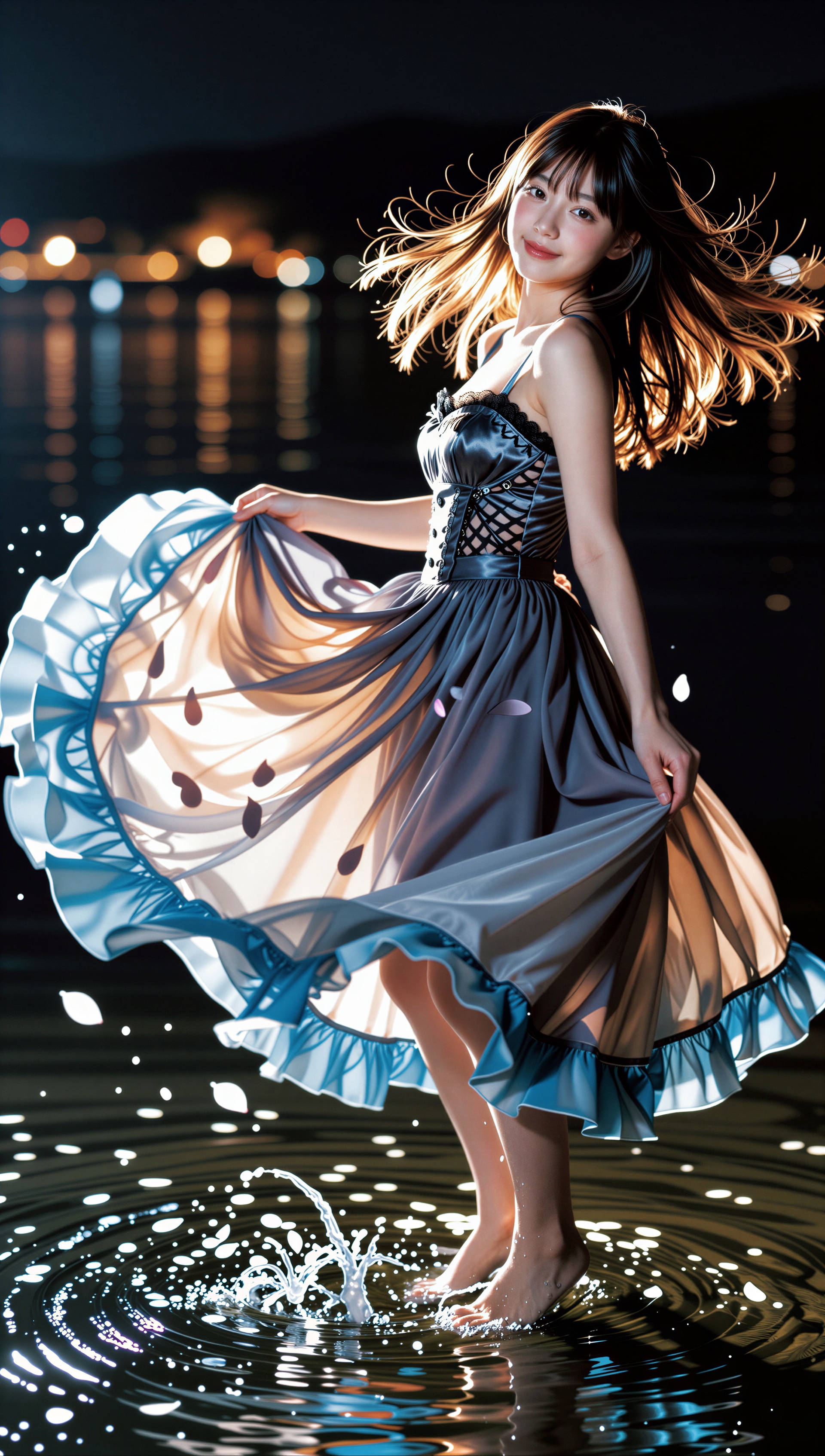 水辺に舞うドレス | の人気AIイラスト・グラビア