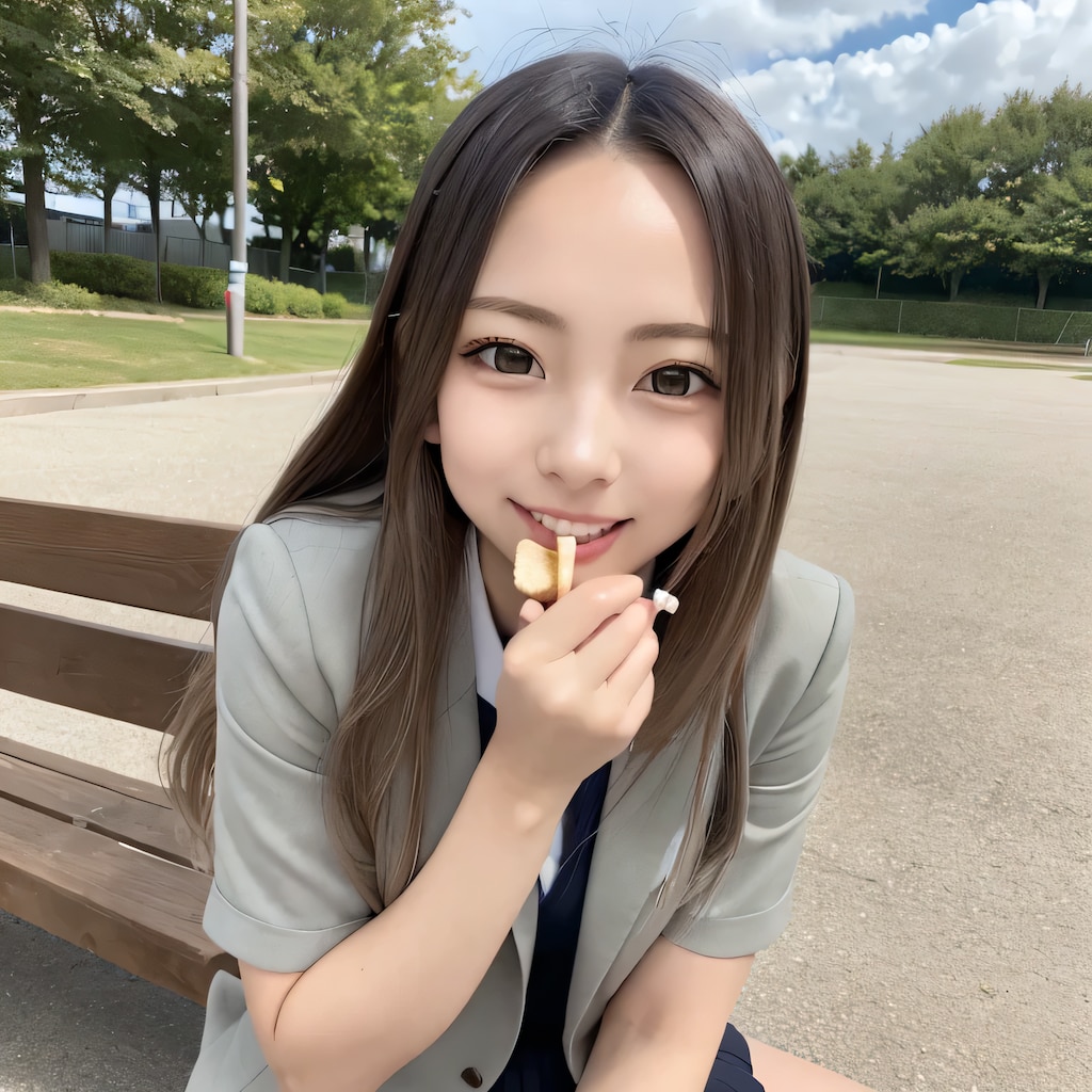 黒髪ロングでブレザーの美女４６