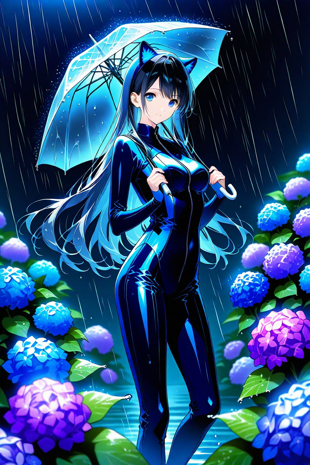 蒼いキャットスーツ