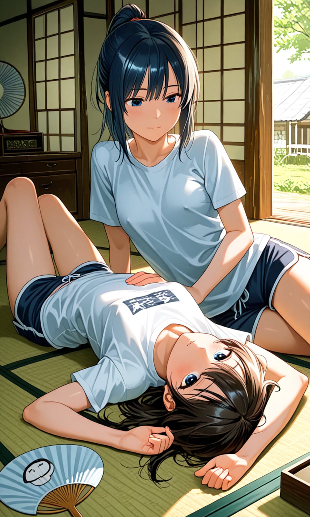 田舎の夏休み 昼寝するJKJC 姉妹②