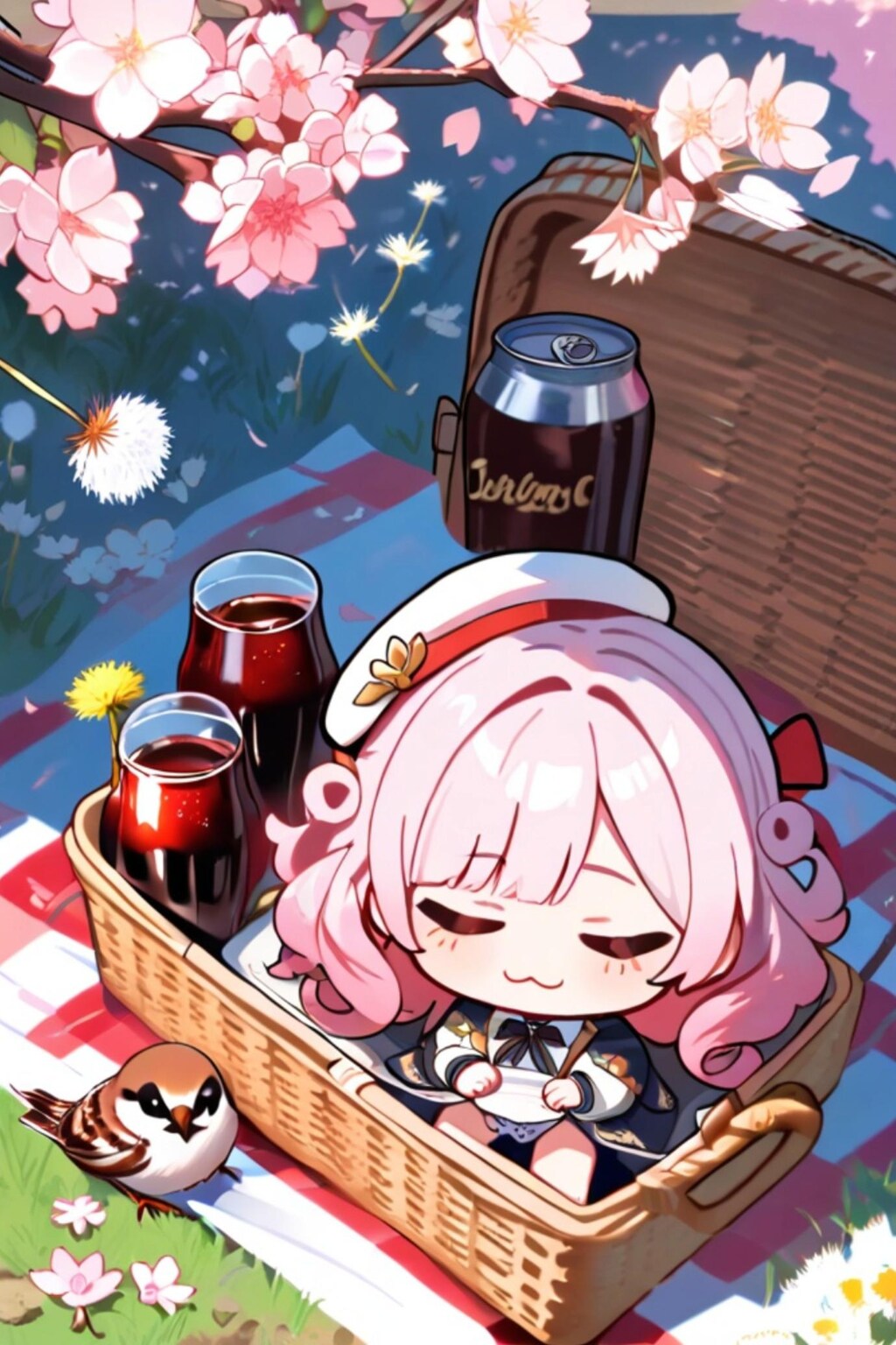 お花見ピンク髪ちゃん