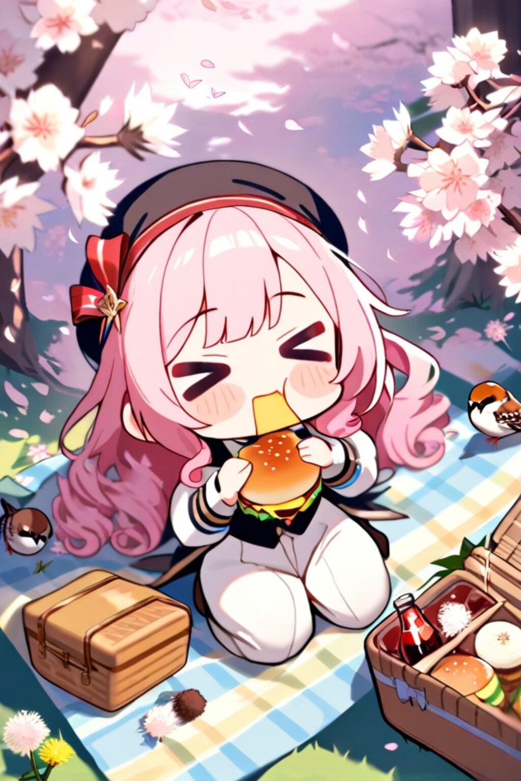 お花見ピンク髪ちゃん