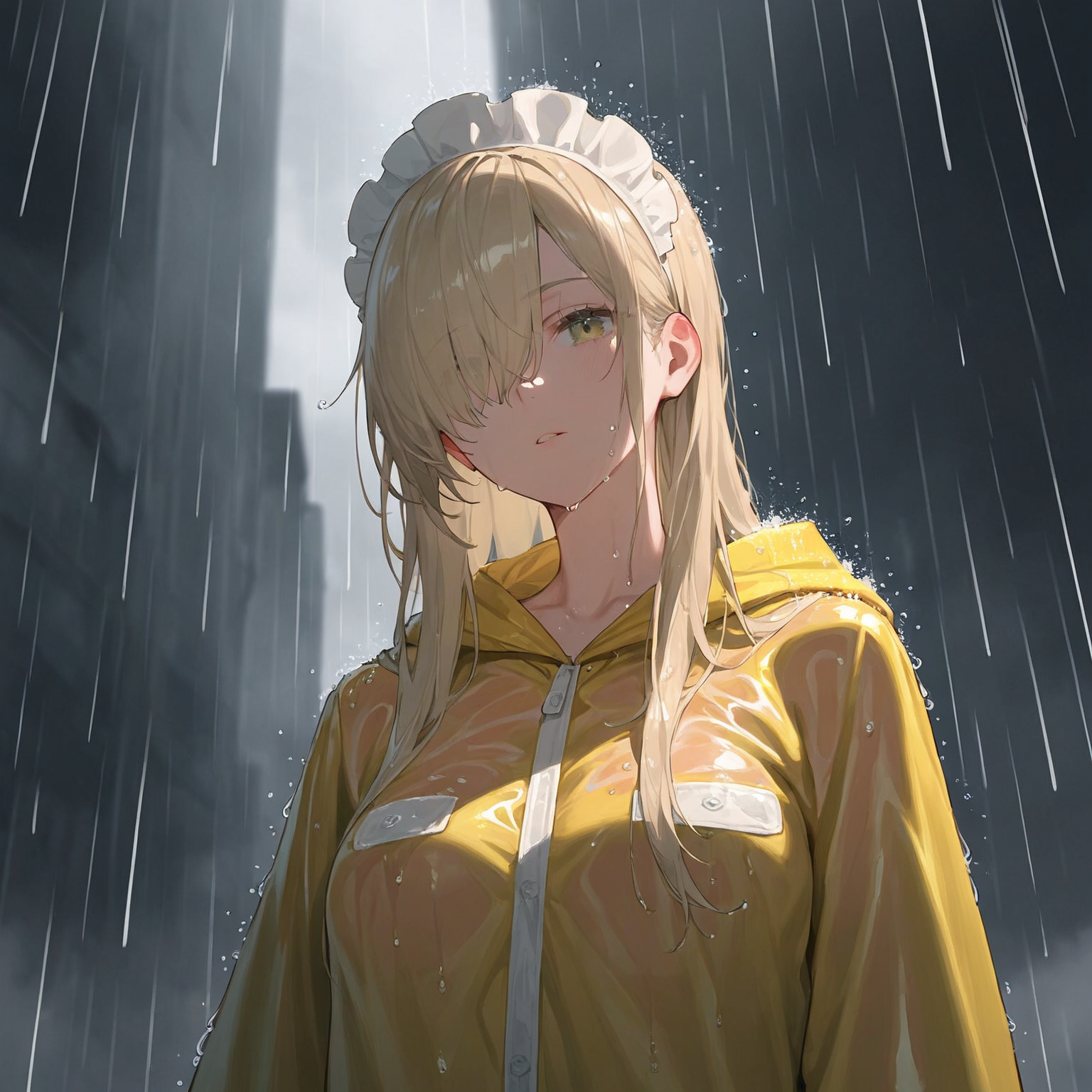 雨に降られメイドさん