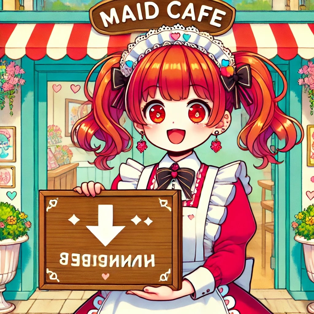 店の看板を逆に立ててしまう