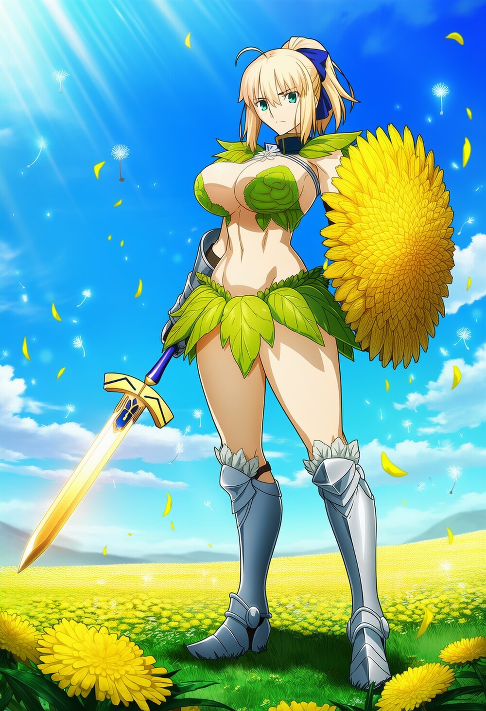たんぽぽを守護るたんぽぽ騎士等コスプレ剣人妻