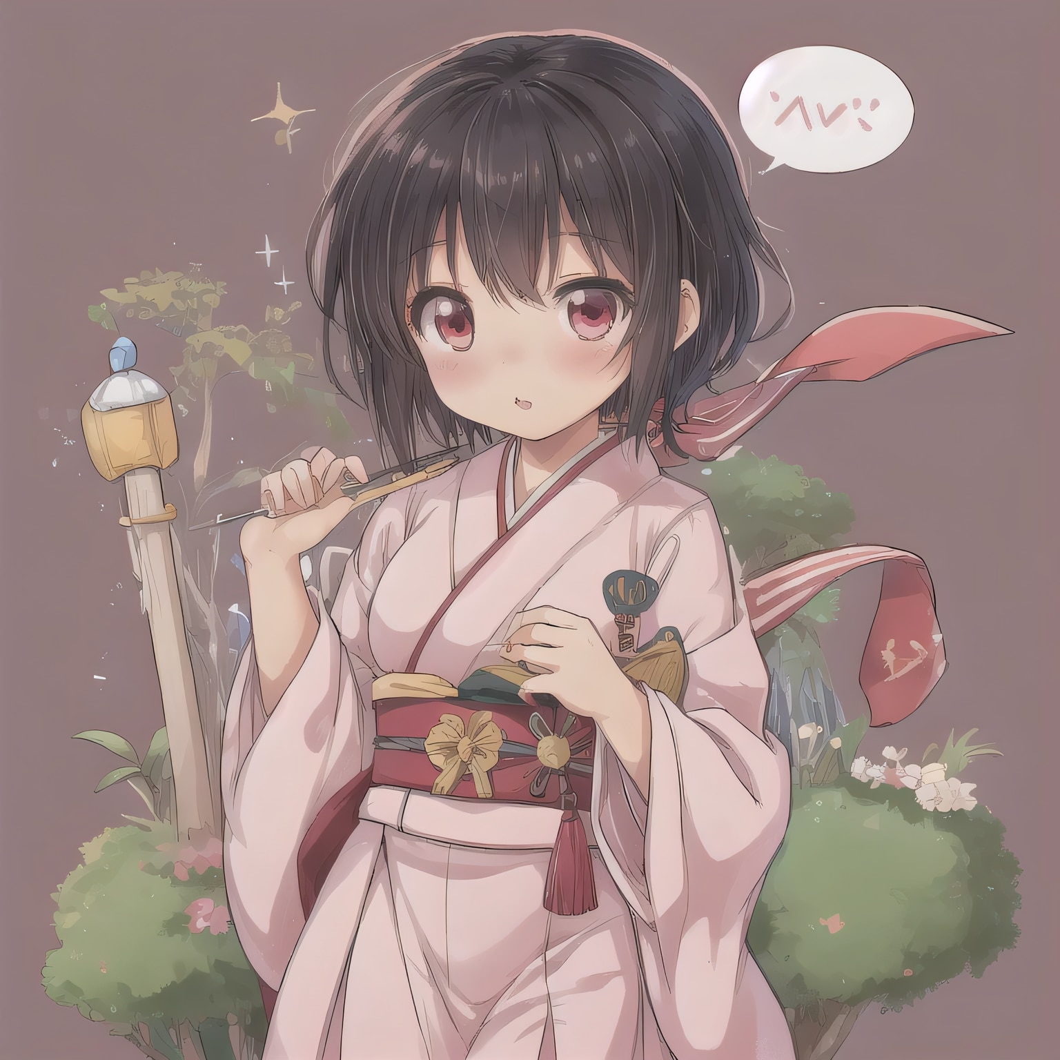 黒髪ロングのミニキャラ２９ | の人気AIイラスト・グラビア