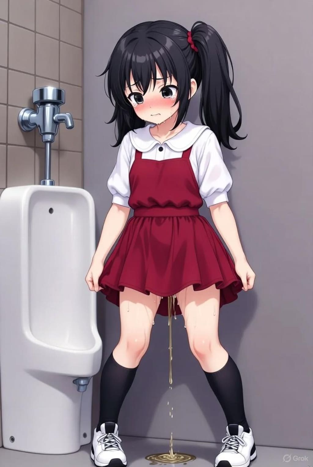 男子トイレでおしっこする女の子たち