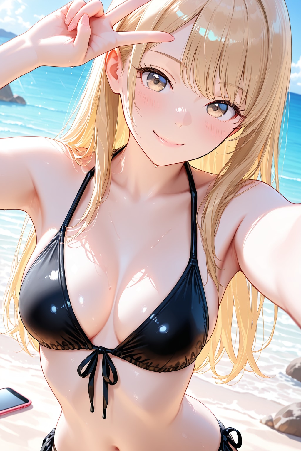 【オリキャラ】九条心愛 水着自撮り