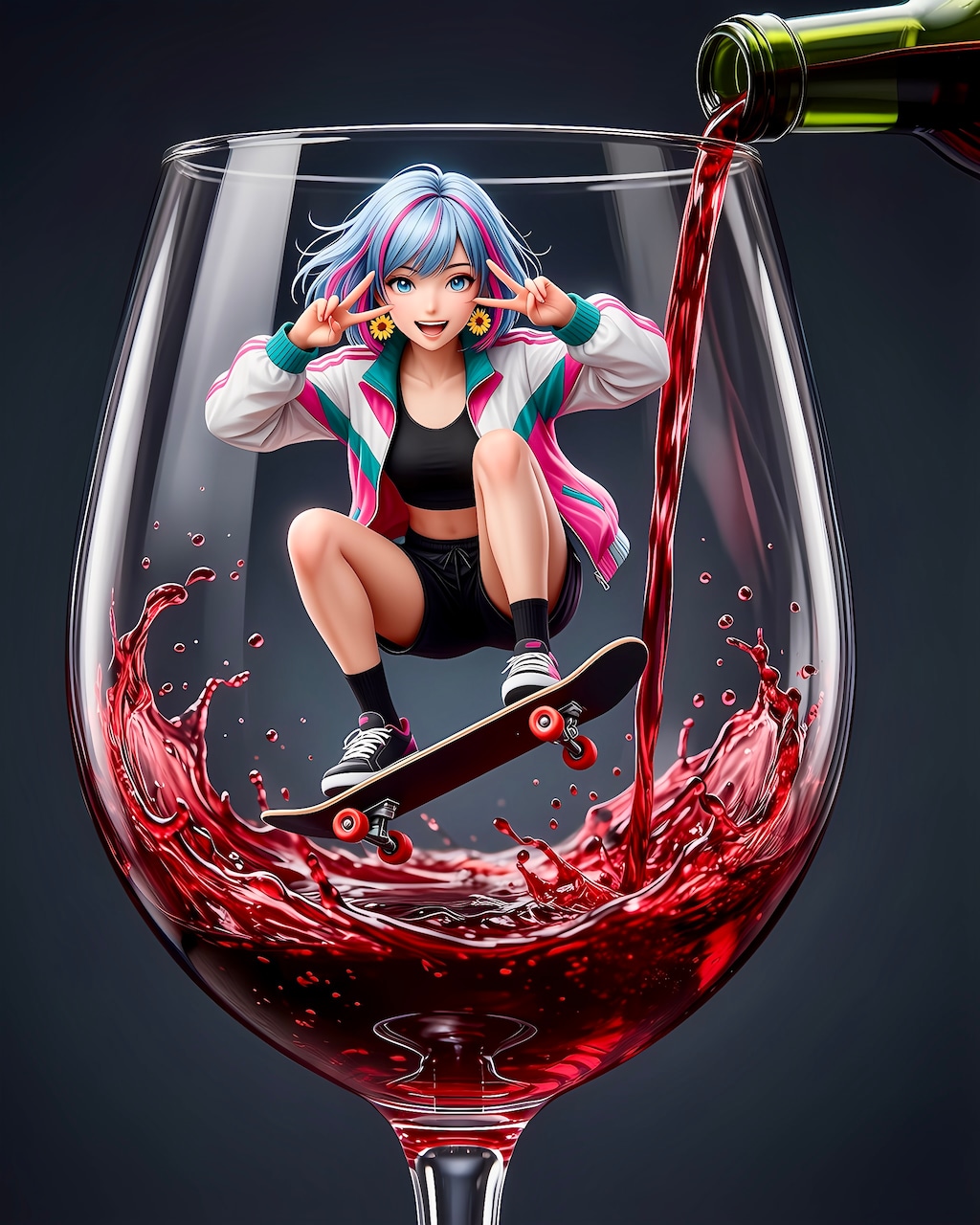 ワイングラスskateboart/雫ちゃん