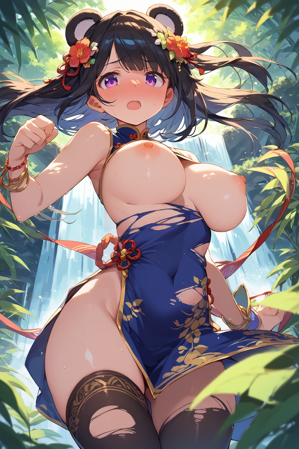 おっぱい部分だけ綺麗に破られるくま姫様