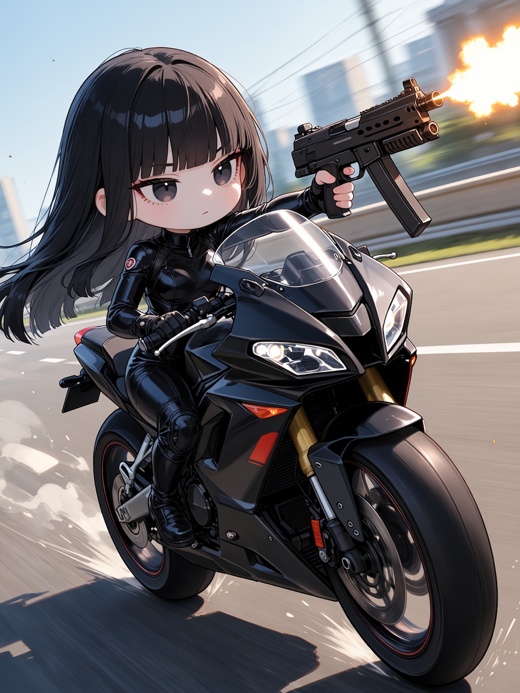 【実験】Animaでバイクに乗りながら立って鉄砲を撃つ