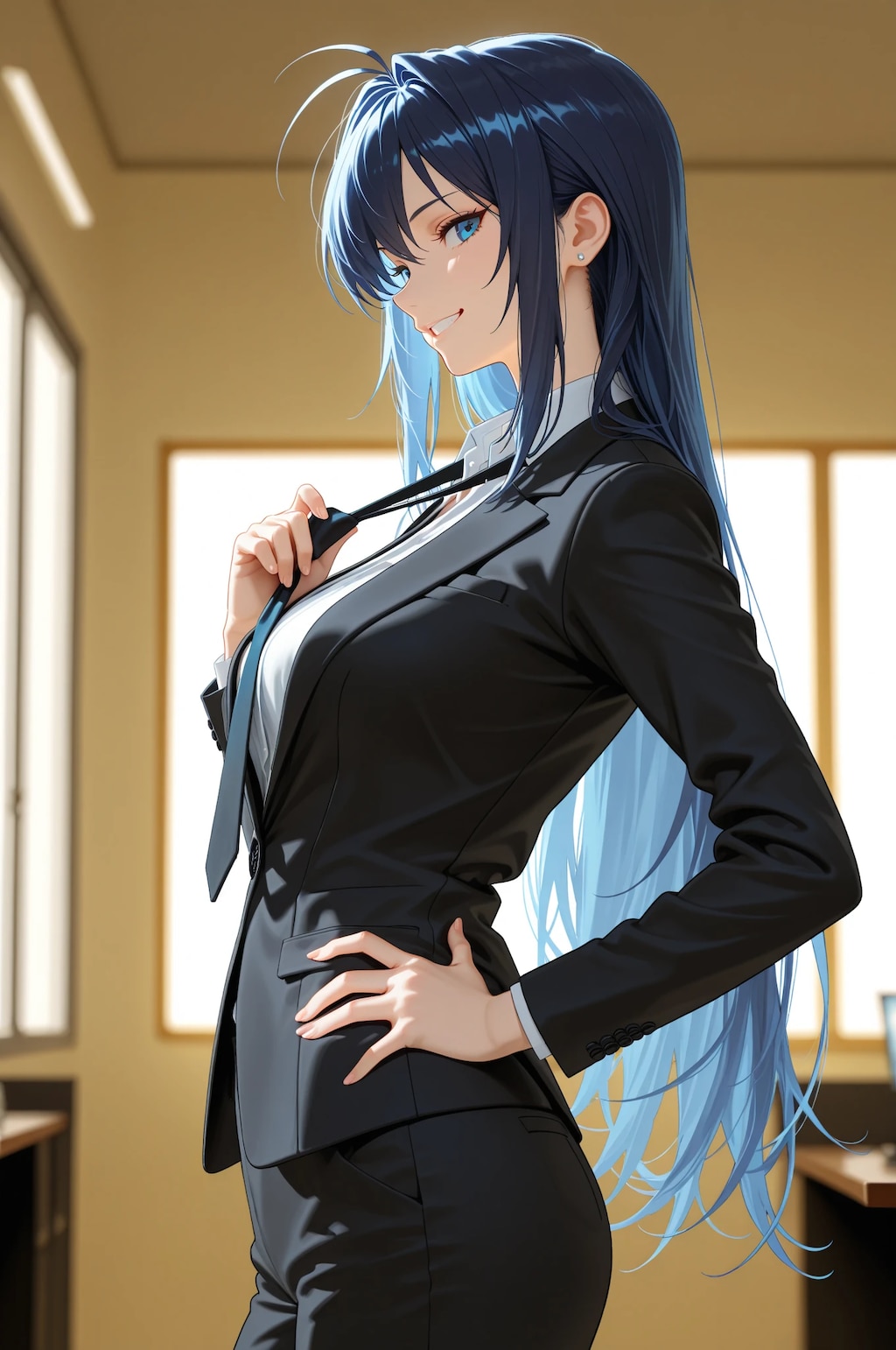 着慣れないスーツ_桐ケ谷玲美