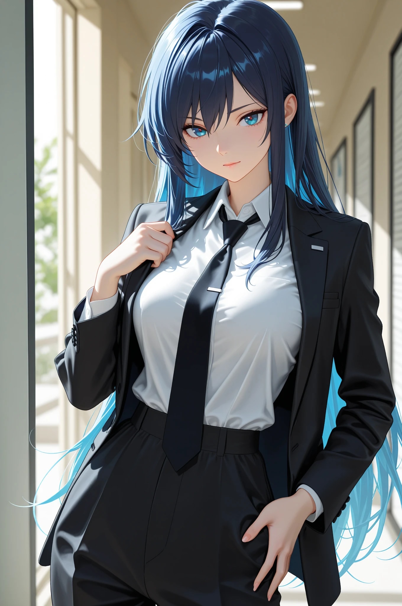 着慣れないスーツ_桐ケ谷玲美