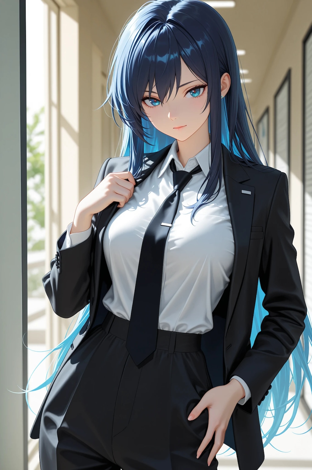 着慣れないスーツ_桐ケ谷玲美