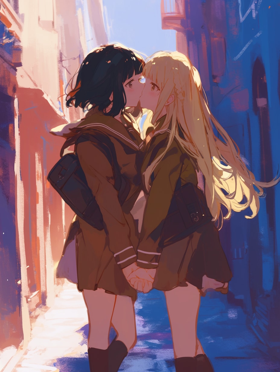 キスしたい二人のJK288 | の人気AIイラスト・グラビア