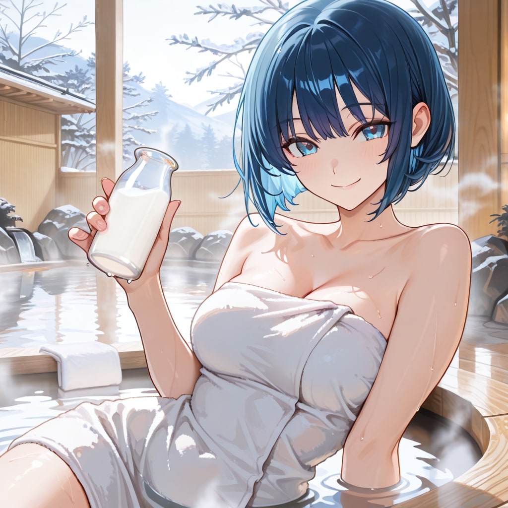 朝湯と牛乳瓶