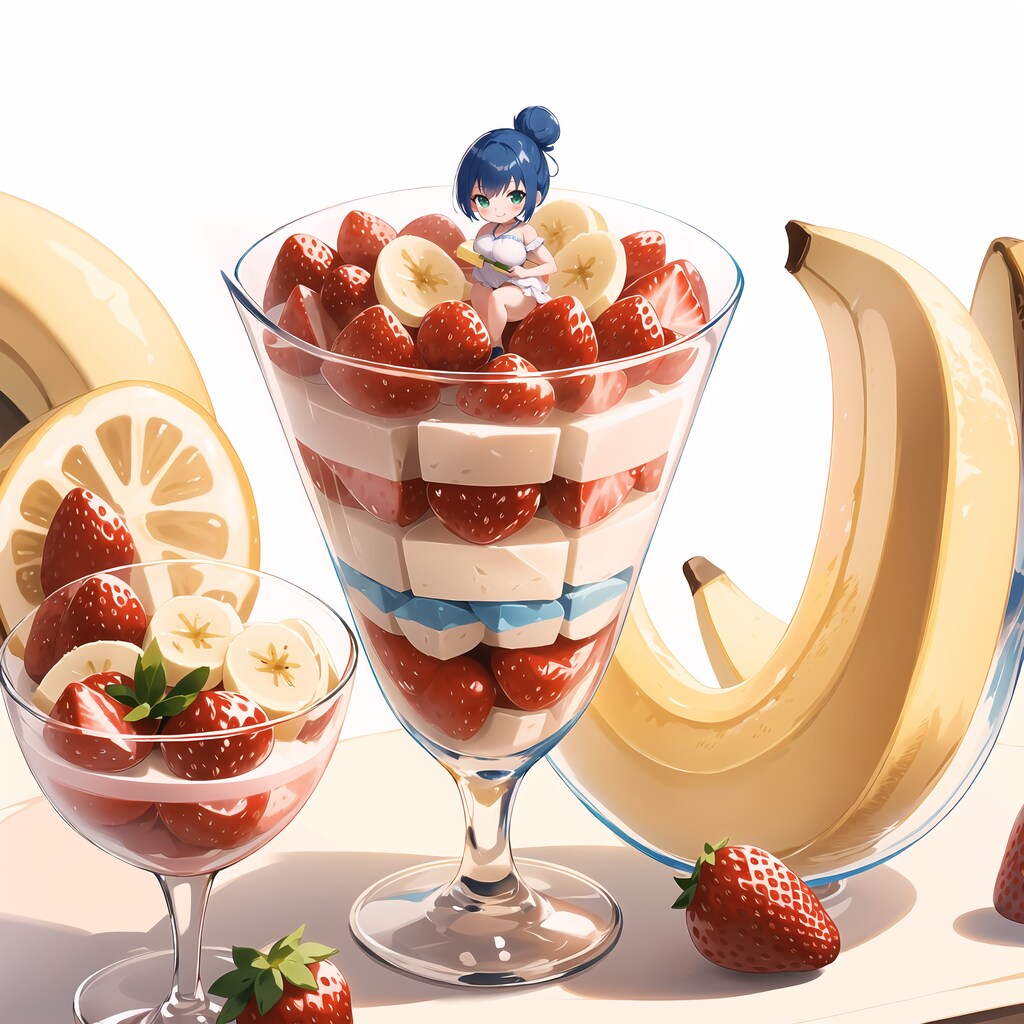 イチゴとバナナのパフェ