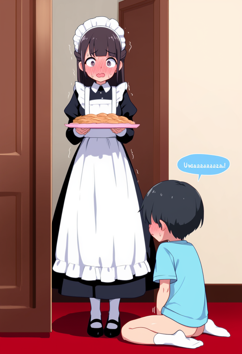 坊ちゃんのマスターベーションを目撃してしまったメイド
