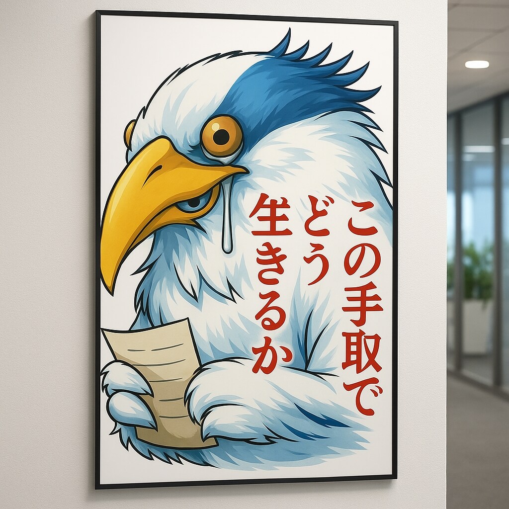 ブラック会社に勤めてるんだが あの鳥のポスターを眺めながら この会社にいる限り給料も生活も未来も変わらないのだと痛感しているのに明日も定時に出社してしまう自分が一番怖い