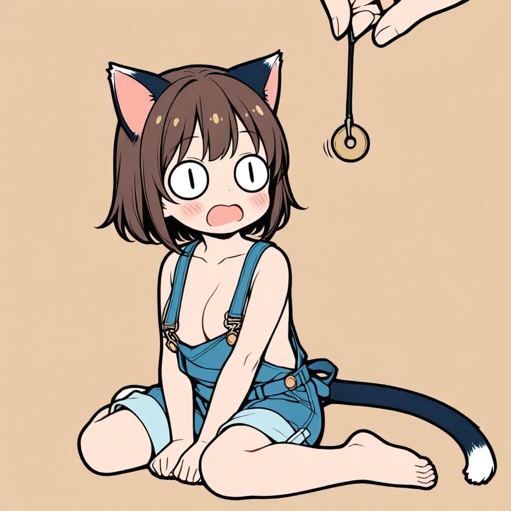 振り子を見つめるにゃんこ