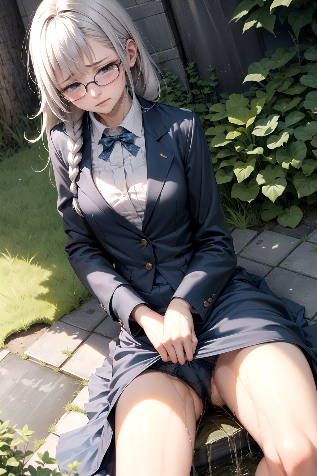 メガネっ子のおしっこ漏らし