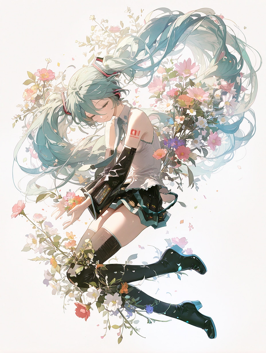 花と戯れ | の人気AIイラスト・グラビア