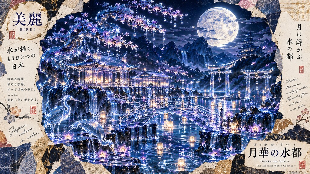The Moonlit Water Capital — Japan Reborn in Water  Under the moon, a city of water. Memories flow, a