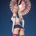 花火をバックに撮影されている白ギャル夏姫【R15版】 2枚目