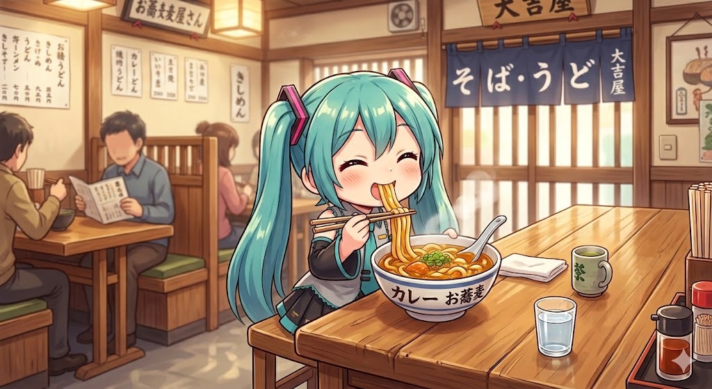 今日のお昼はカレーうどんです