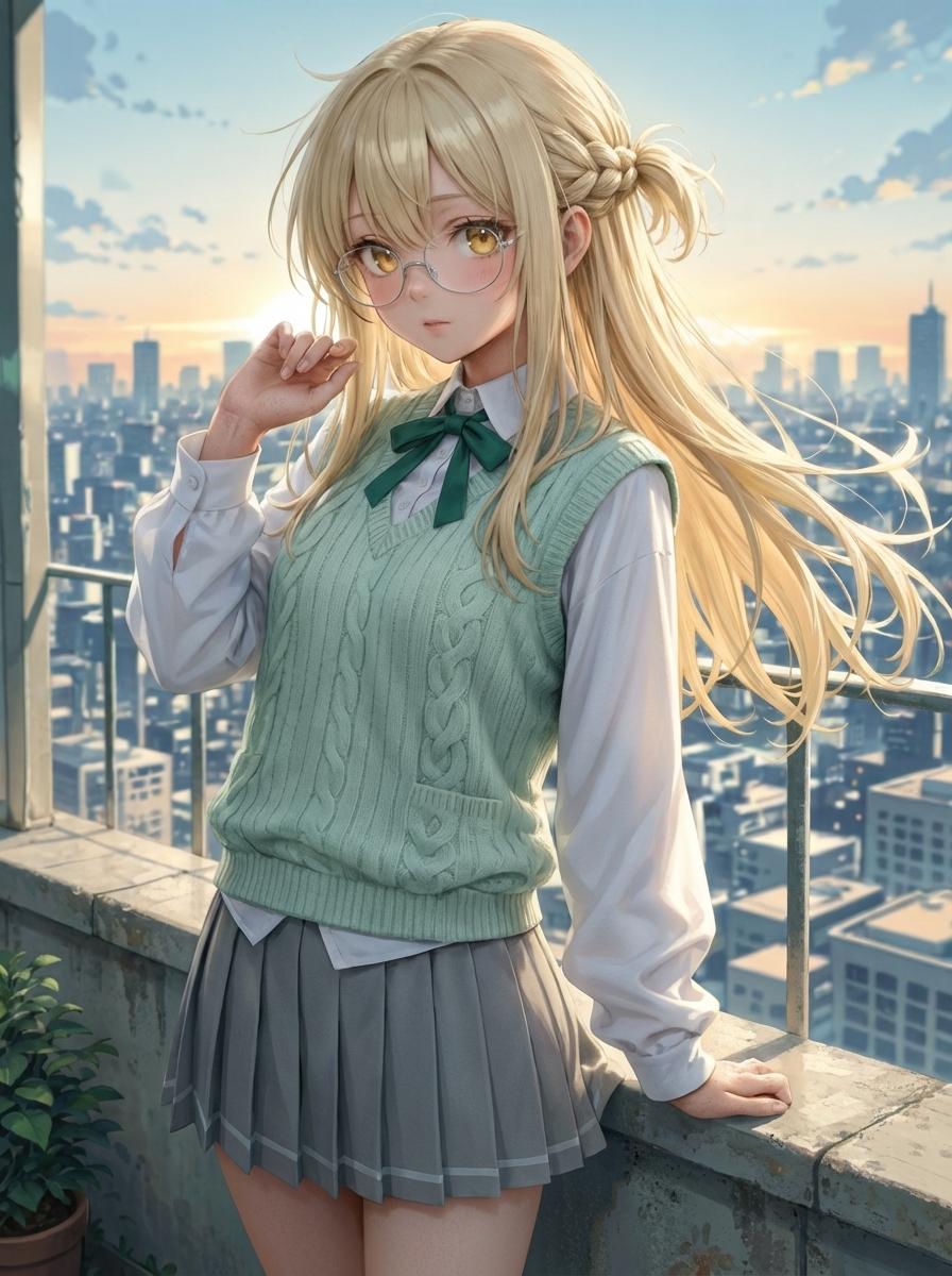 黄昏の境界線、風に溶ける予感 | の人気AIイラスト・グラビア