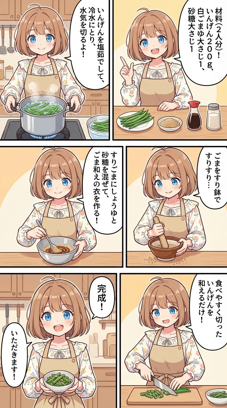 インゲンのごま和え | の人気AIイラスト・グラビア