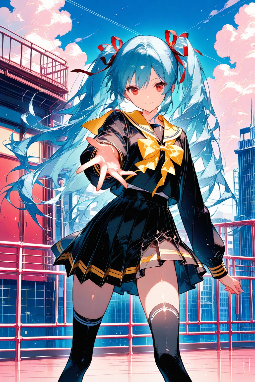 青髪ツインテちゃん | の人気AIイラスト・グラビア