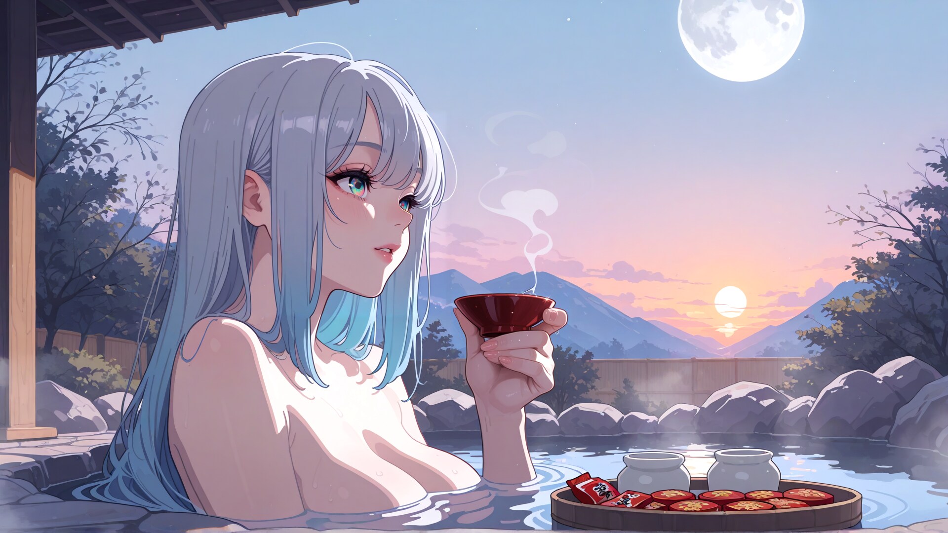 ようやく月見酒が始まるねぇ