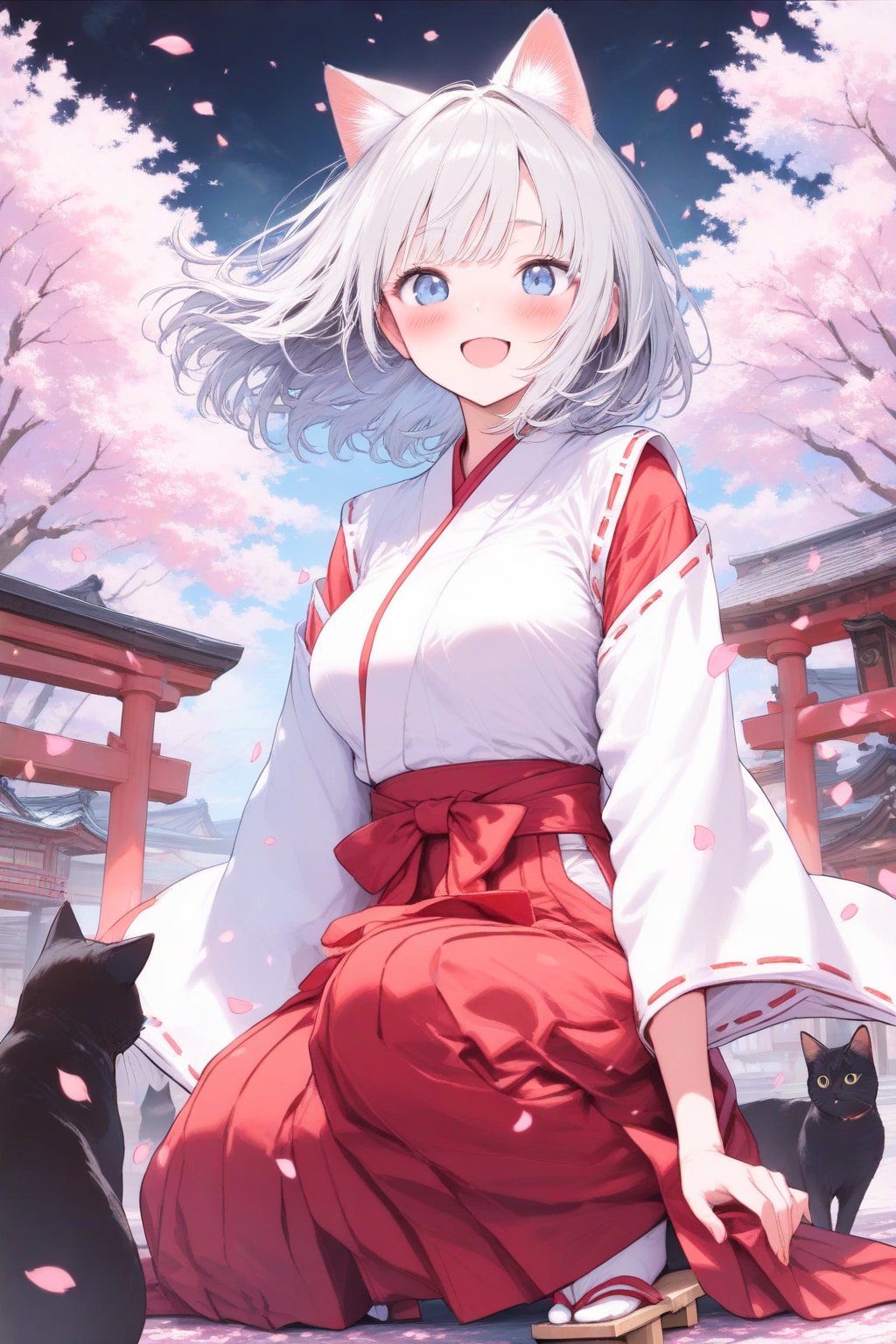 猫巫女様、お花見する