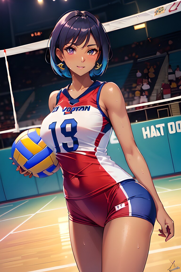 褐色スポーツギャル21（バレーボール）