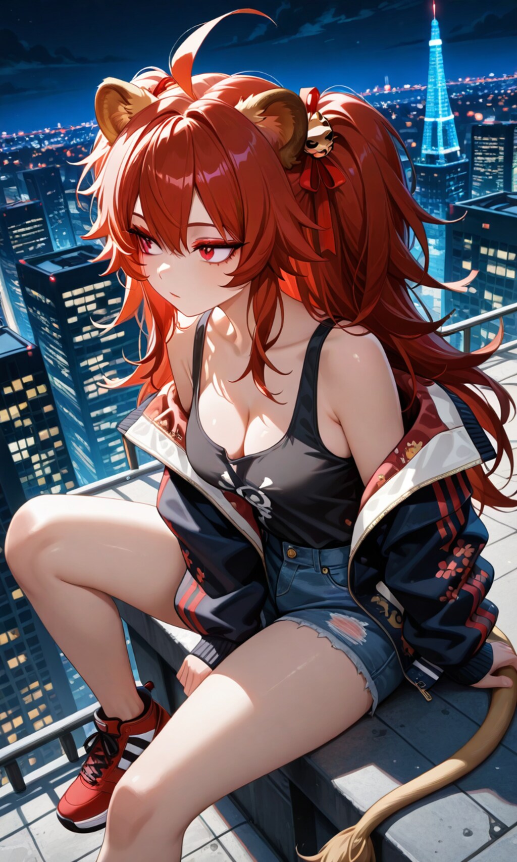 シエル(がおねぇ)夜景を見つめる