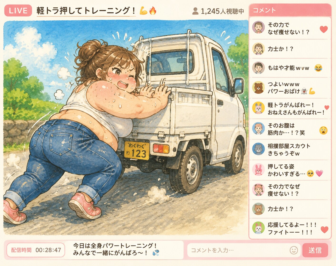 むちむちおねえさんの軽トラトレーニング配信