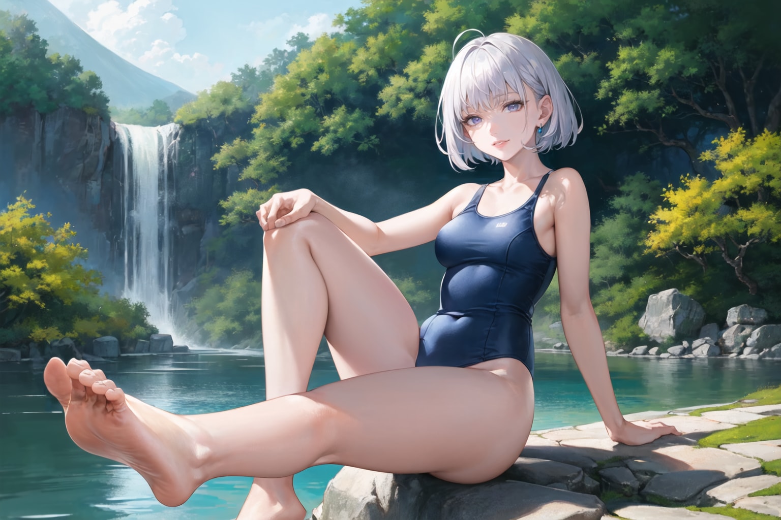秘境で水遊び