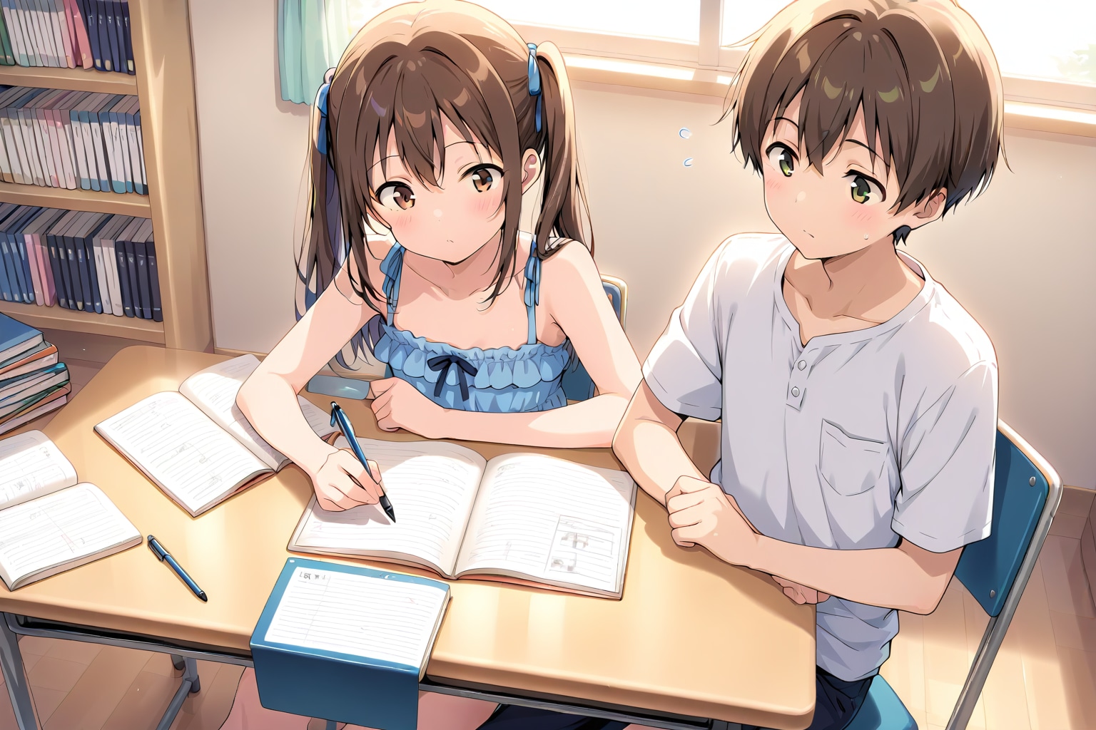夏休みの勉強会 | の人気AIイラスト・グラビア