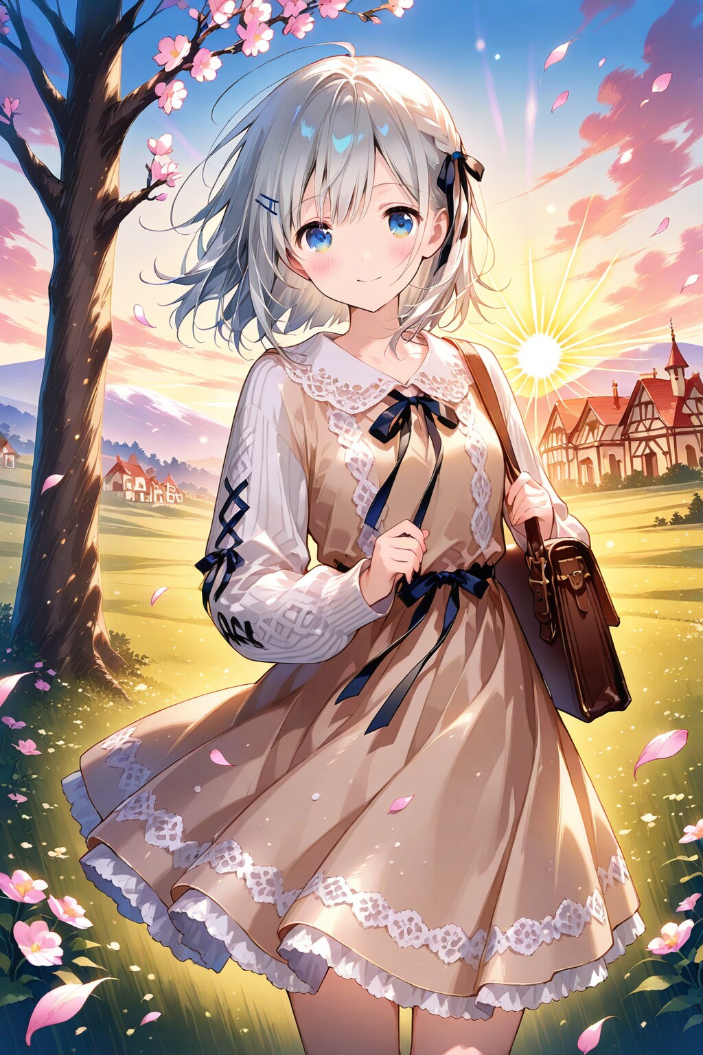 丘の上の“ただいま” ― 3年目の風の下で ― | の人気AIイラスト・グラビア