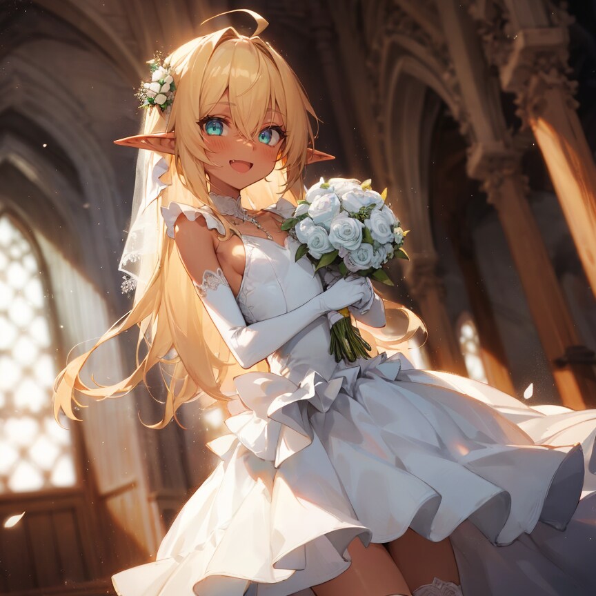 妹エルフちゃんのジューンブライドごっこ