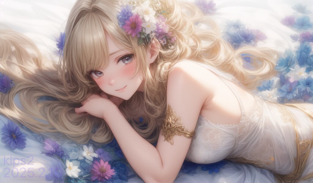 横になっているお姉さん